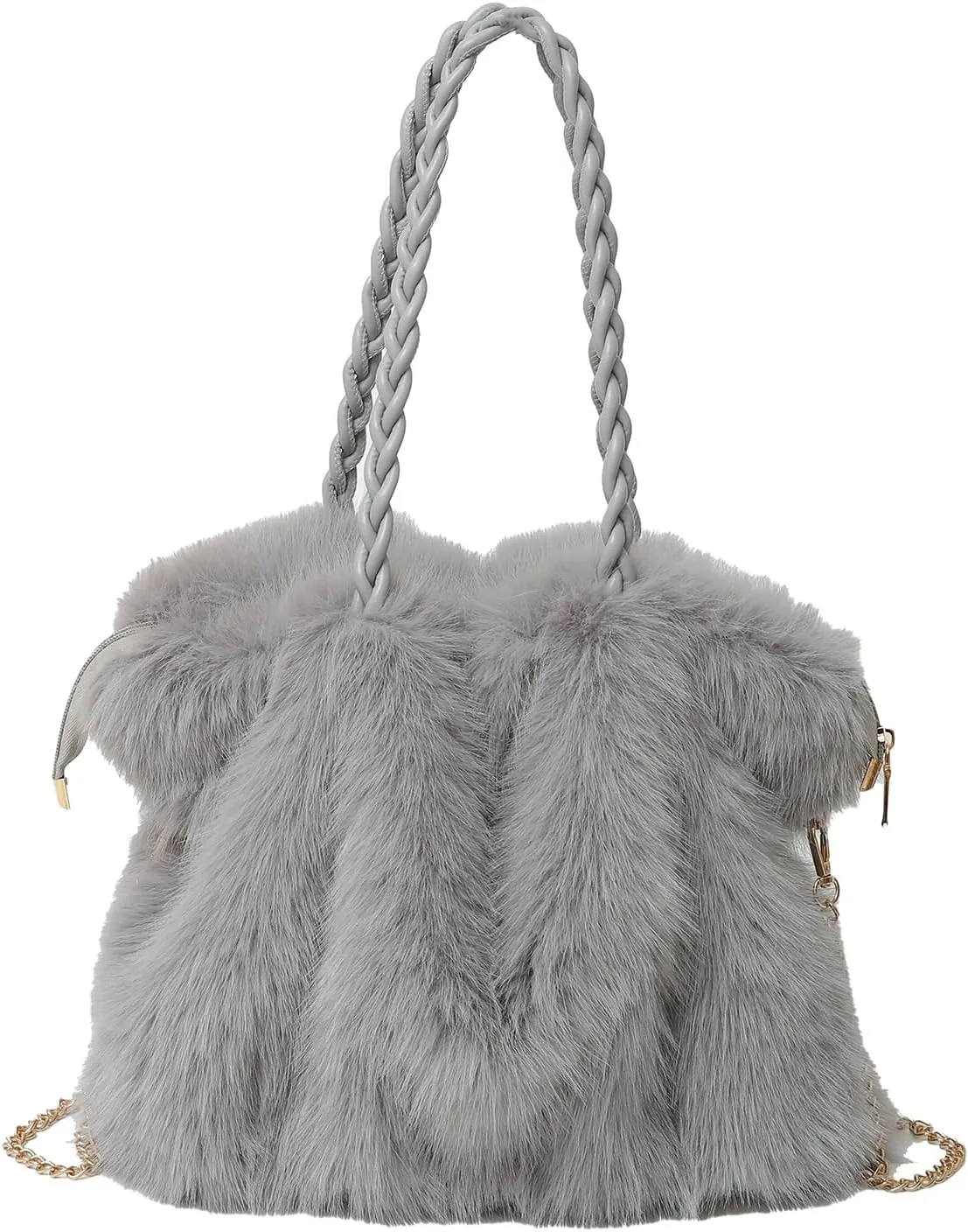 Furry Purse Winter Fluffy Bags for Women Fuzzy Tote Bag Handbags Faux Fur Bag Fluffy Shoulder Crossbody Bag