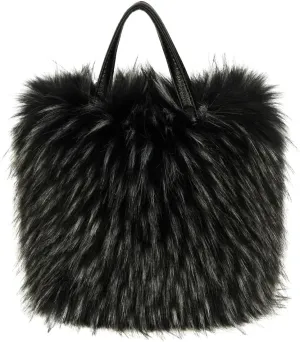 Furry Tote Bag for Women - Y2K Fluffy Shoulder Handbag with Faux Fur Top Handle