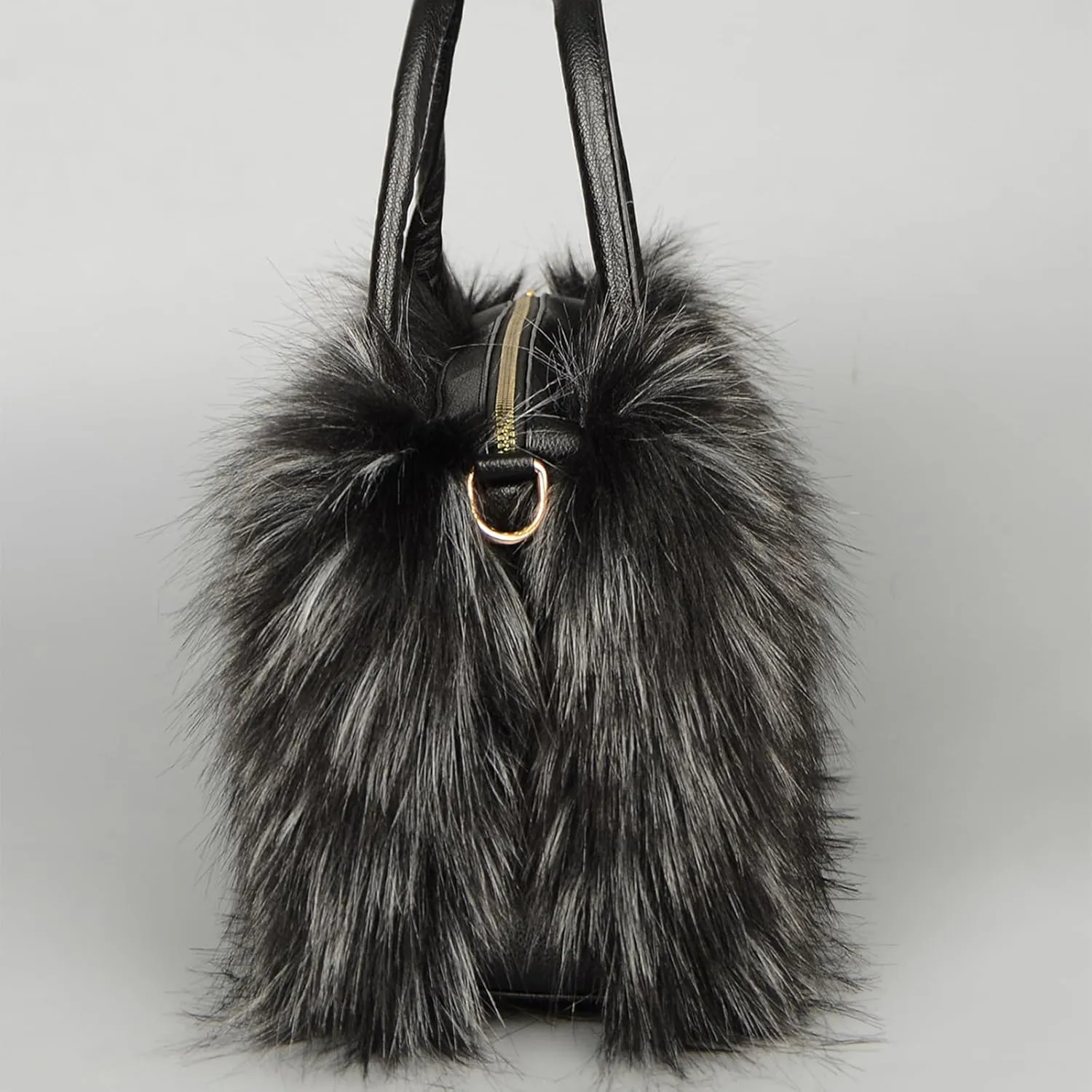 Furry Tote Bag Soft Faux Fur Bags Lightweight Travel Bags Cute Madam Plush Purses