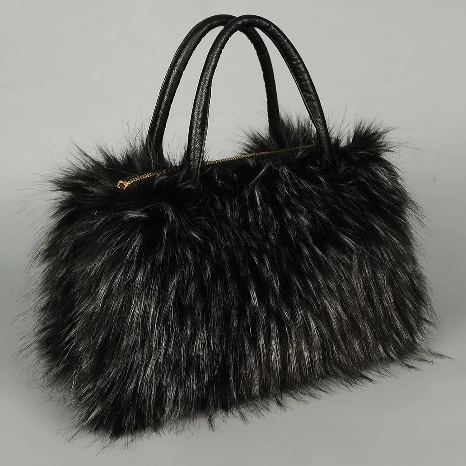 Furry Tote Bag Soft Faux Fur Bags Lightweight Travel Bags Cute Madam Plush Purses