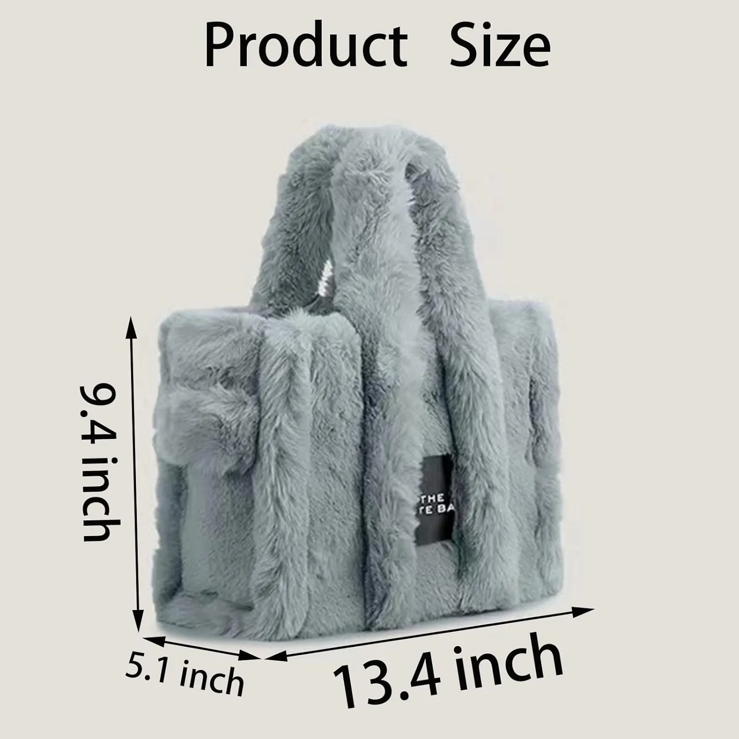 Fuzzy Purse, The Tote Bags for Women, Fluffy Tote Bags Top-Handle Crossbody Handbag Trendy Plush Tote Bag for Travel