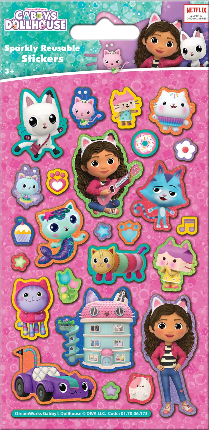 Gabby's Dollhouse Sparkly Reusable Foil Stickers