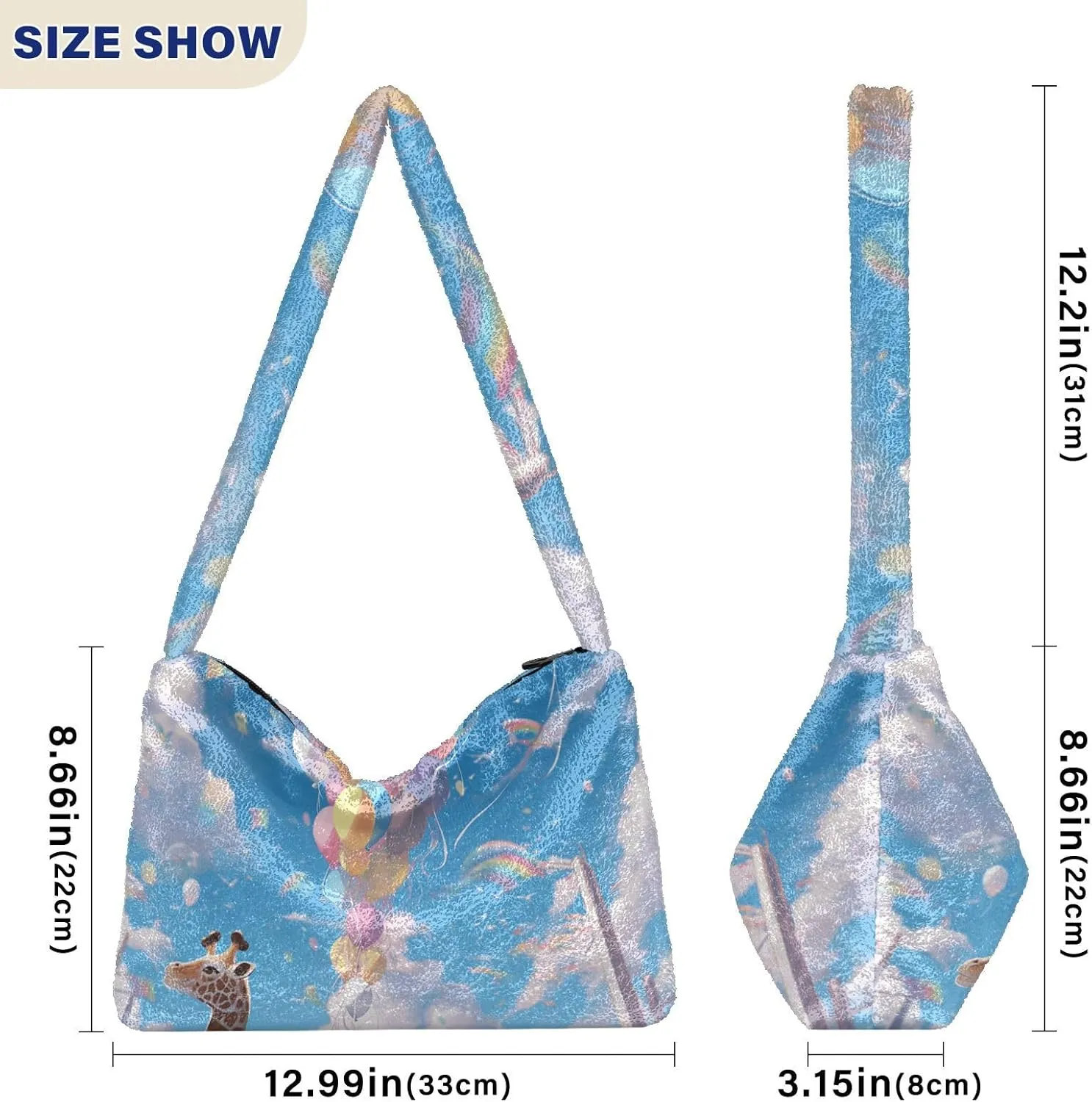 GAIGEO Little Bear Behind the Broken Wall Womens Shoulder Bag, Shoulder Bag with Pocket, Lightweight Handbags for Women