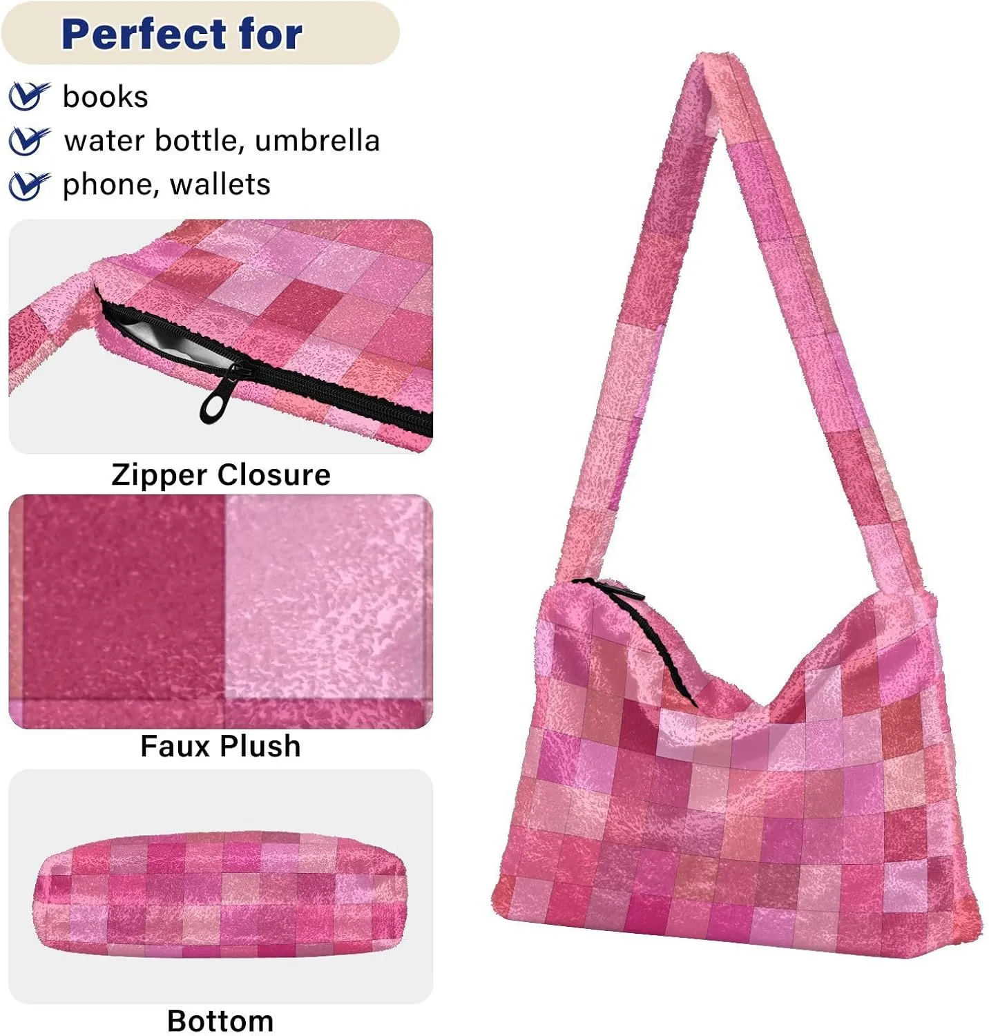 GAIGEO Pink Cupcakes Ladies Shoulder Bags, Medium Handbags for Women, Autumn Handbags