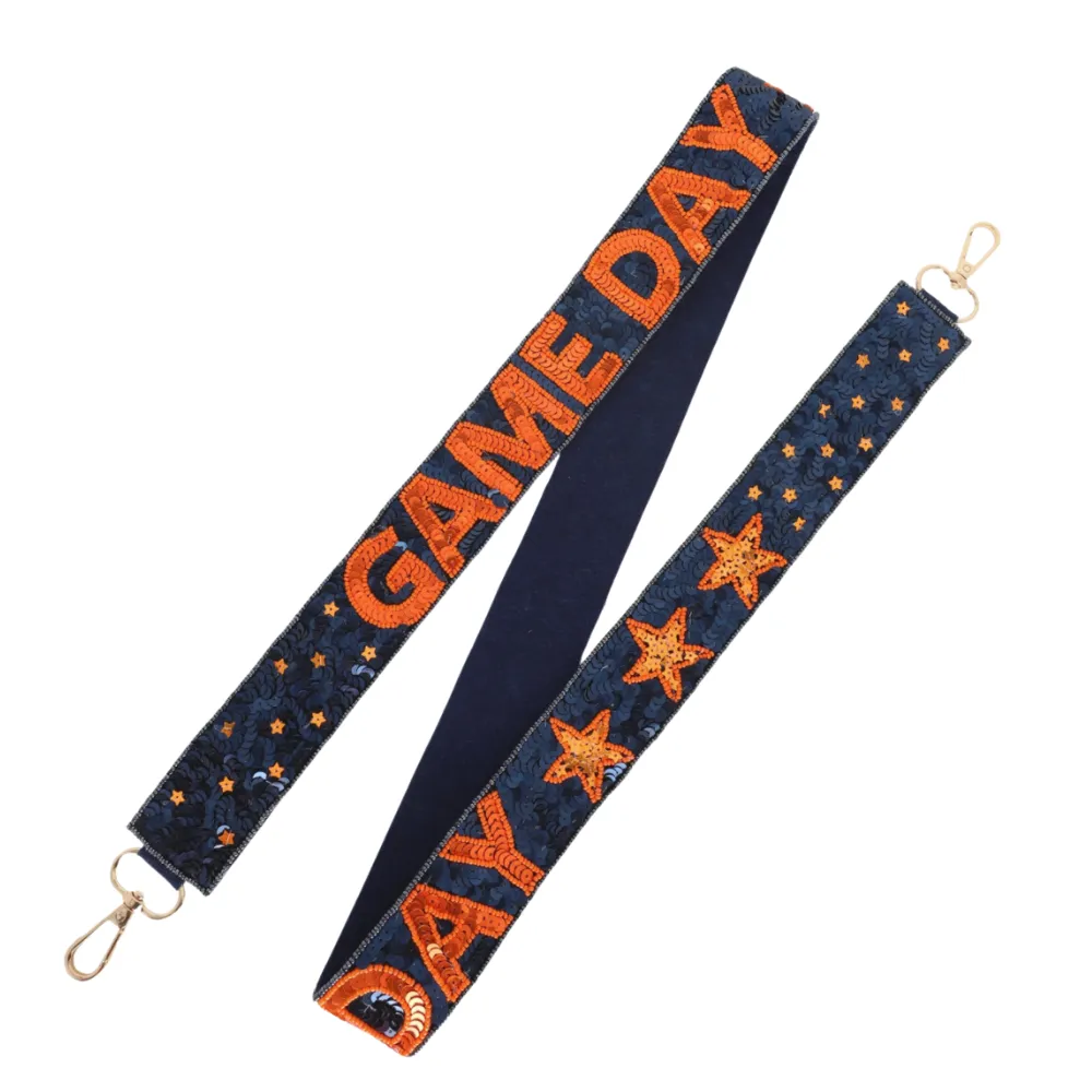 GAME DAY SEQUIN BEADED STAR BAG STRAP - GREEN/WHITE