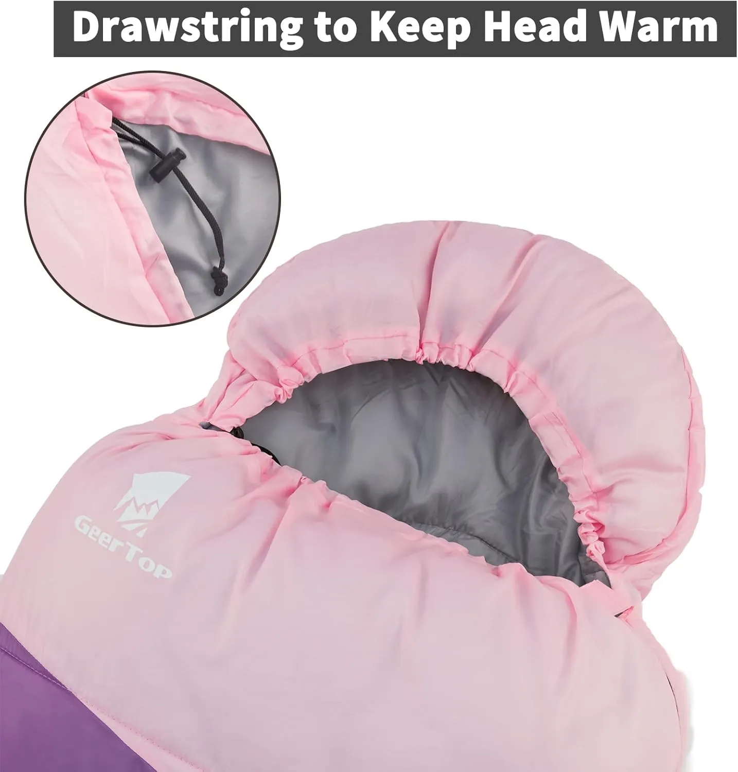 GEERTOP Backpacking Sleeping Bag for Camping, Lightweight Sleeping Bags for Adults Kids Summer Warm Cold Weather Hiking Travel