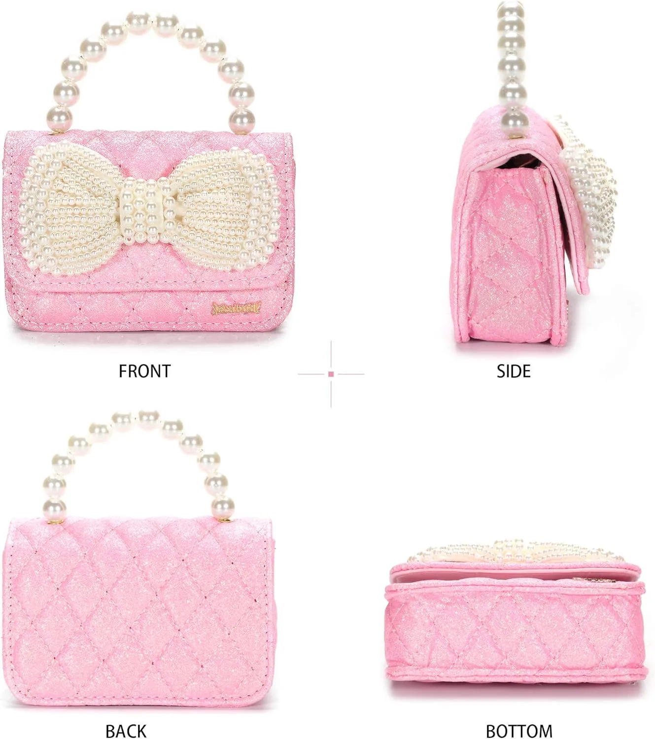 Gifts for Little Girls Cute Toddler Purse Kids Baby Sparkly Bow Handbags Small Crossbody Shoulder Bags Toys Presents