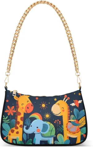 Giraffe Elephant Flower Bush Crossbody Bags for Women Tote Bag Women's Shoulder Handbags Clutch Purses for Women