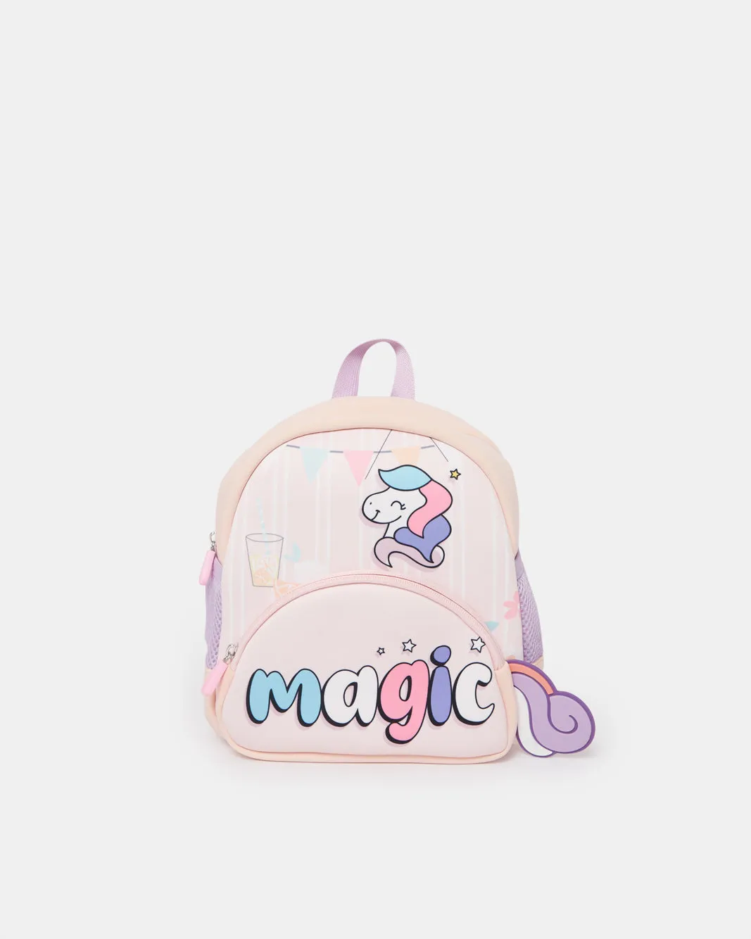 Girls Pink Embellished Backpack