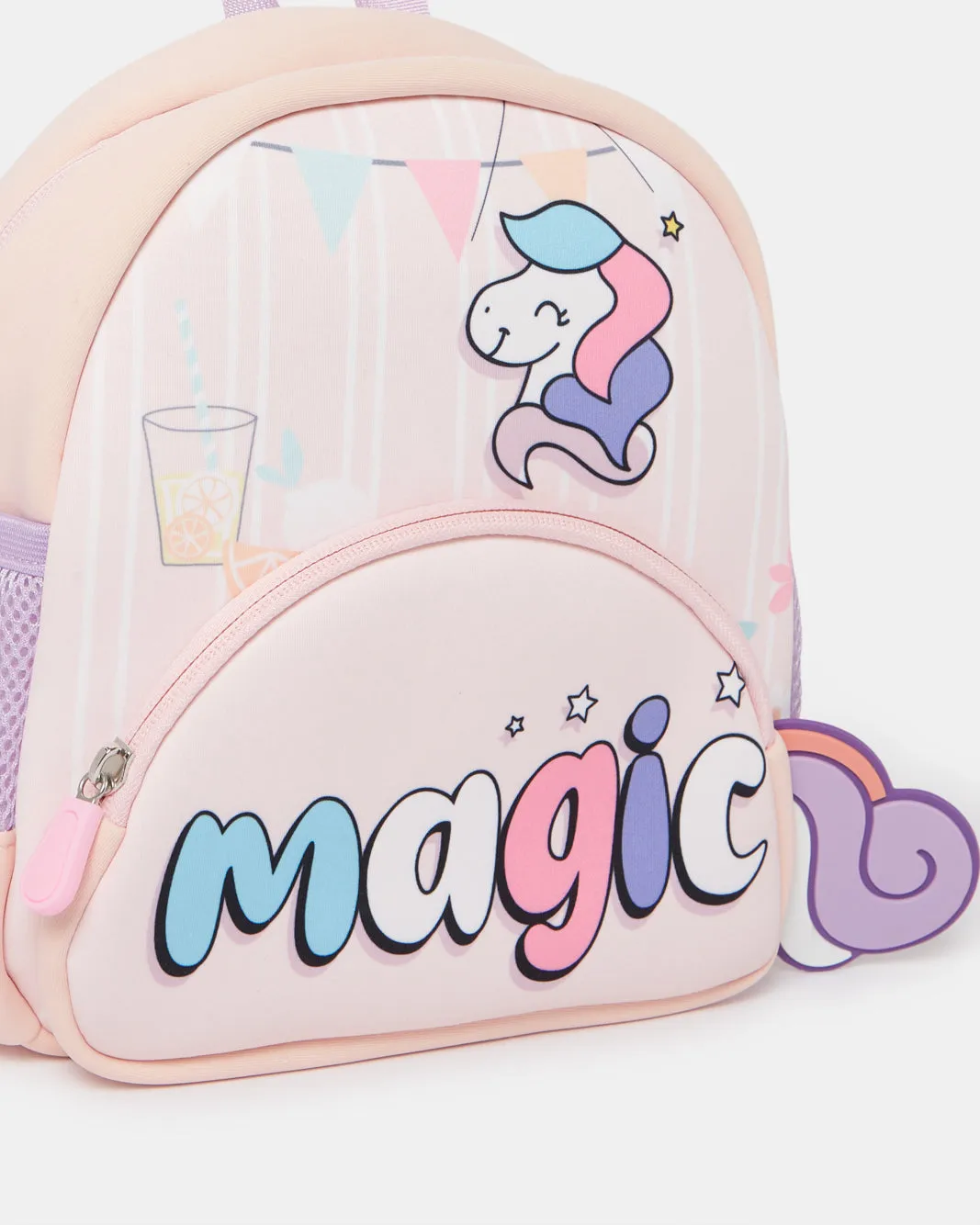 Girls Pink Embellished Backpack