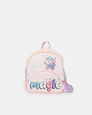 Girls Pink Embellished Backpack