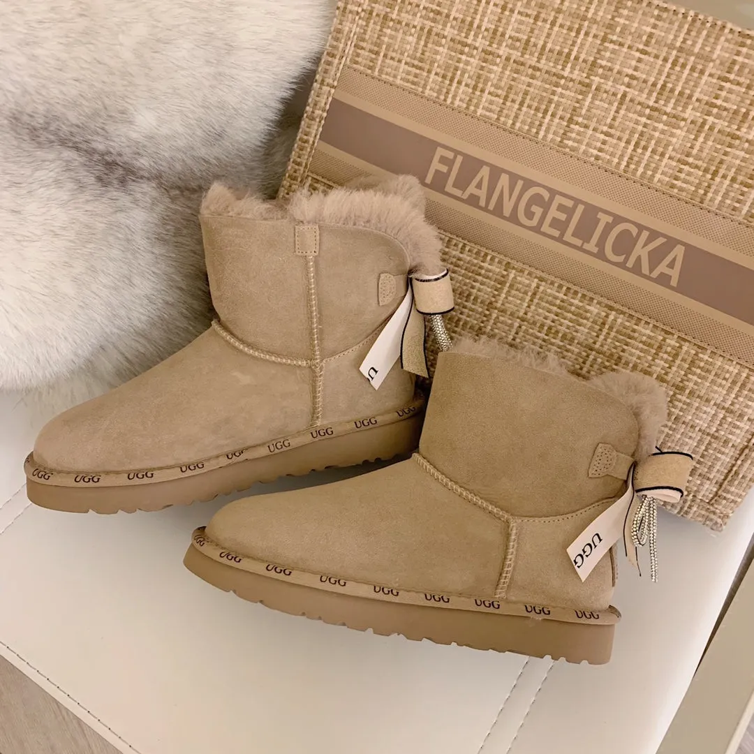 Glittery Bow Ugg Boots