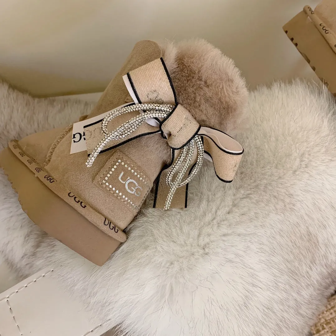 Glittery Bow Ugg Boots
