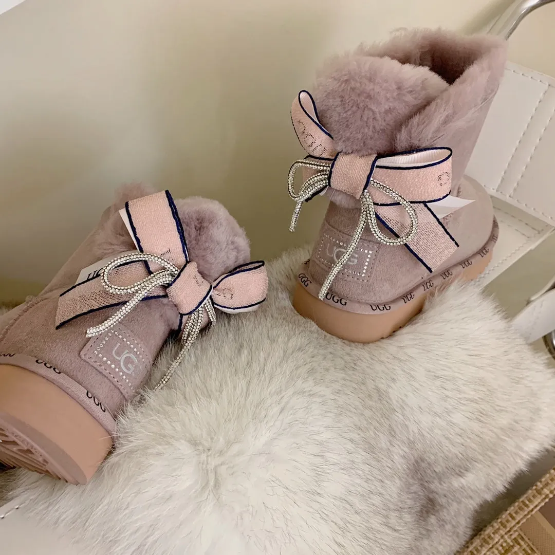 Glittery Bow Ugg Boots
