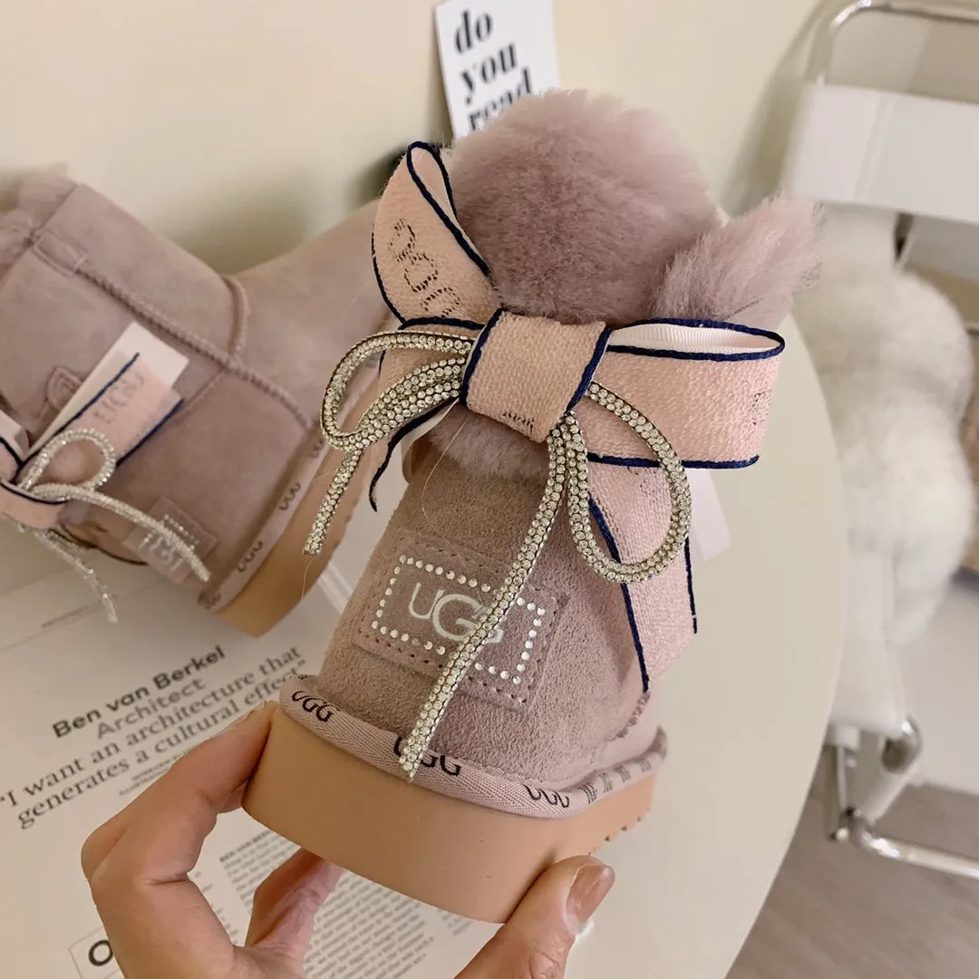 Glittery Bow Ugg Boots