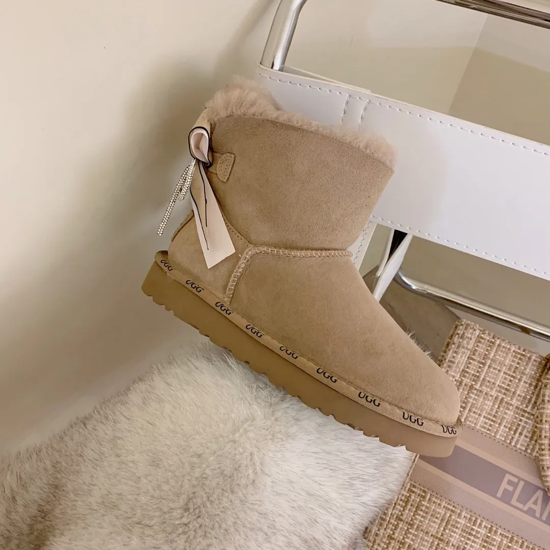 Glittery Bow Ugg Boots