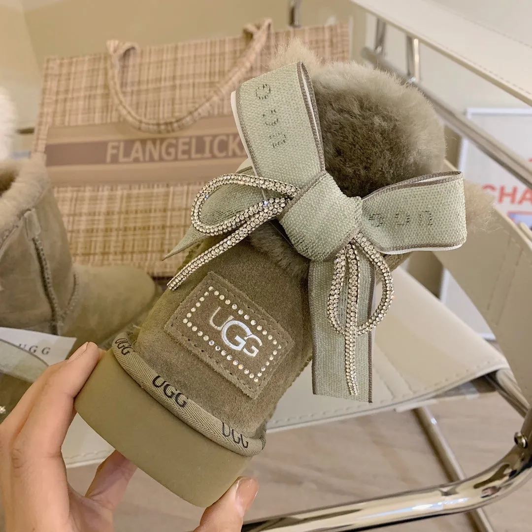 Glittery Bow Ugg Boots
