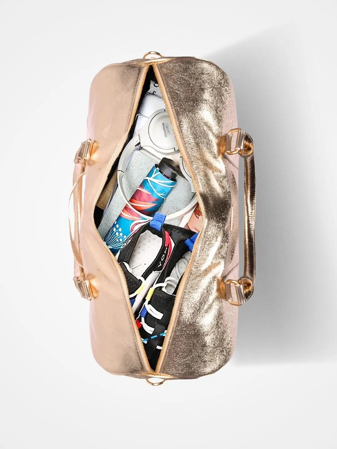 Glittery Gold cabin bag with toiletry pouch