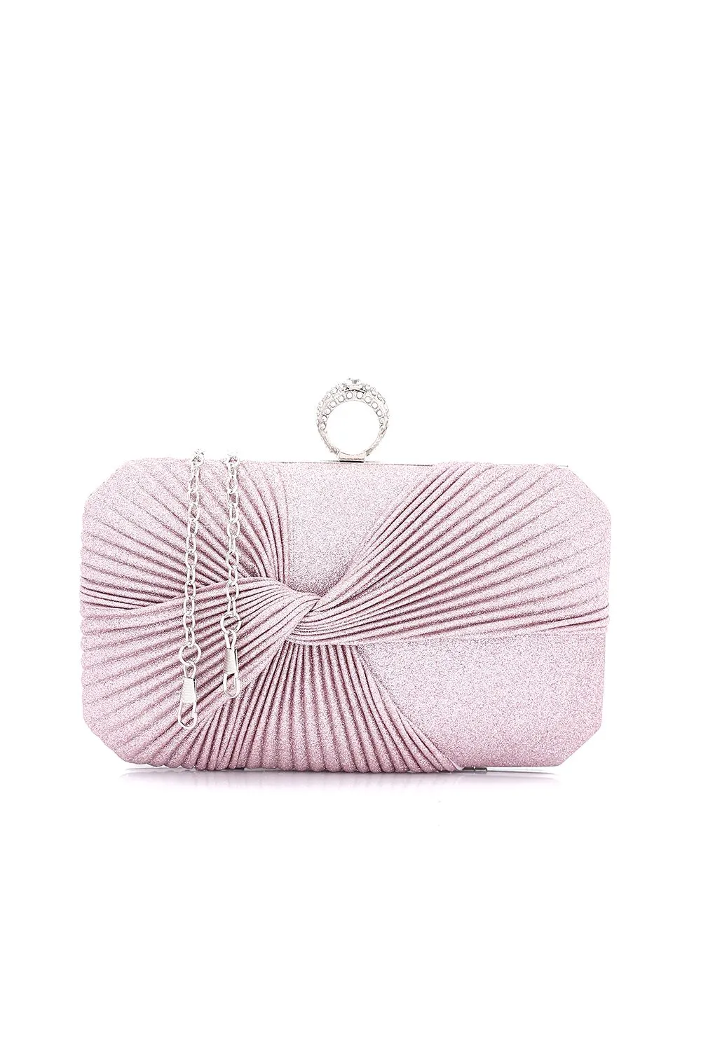 Glittery Twisted Front Clutch