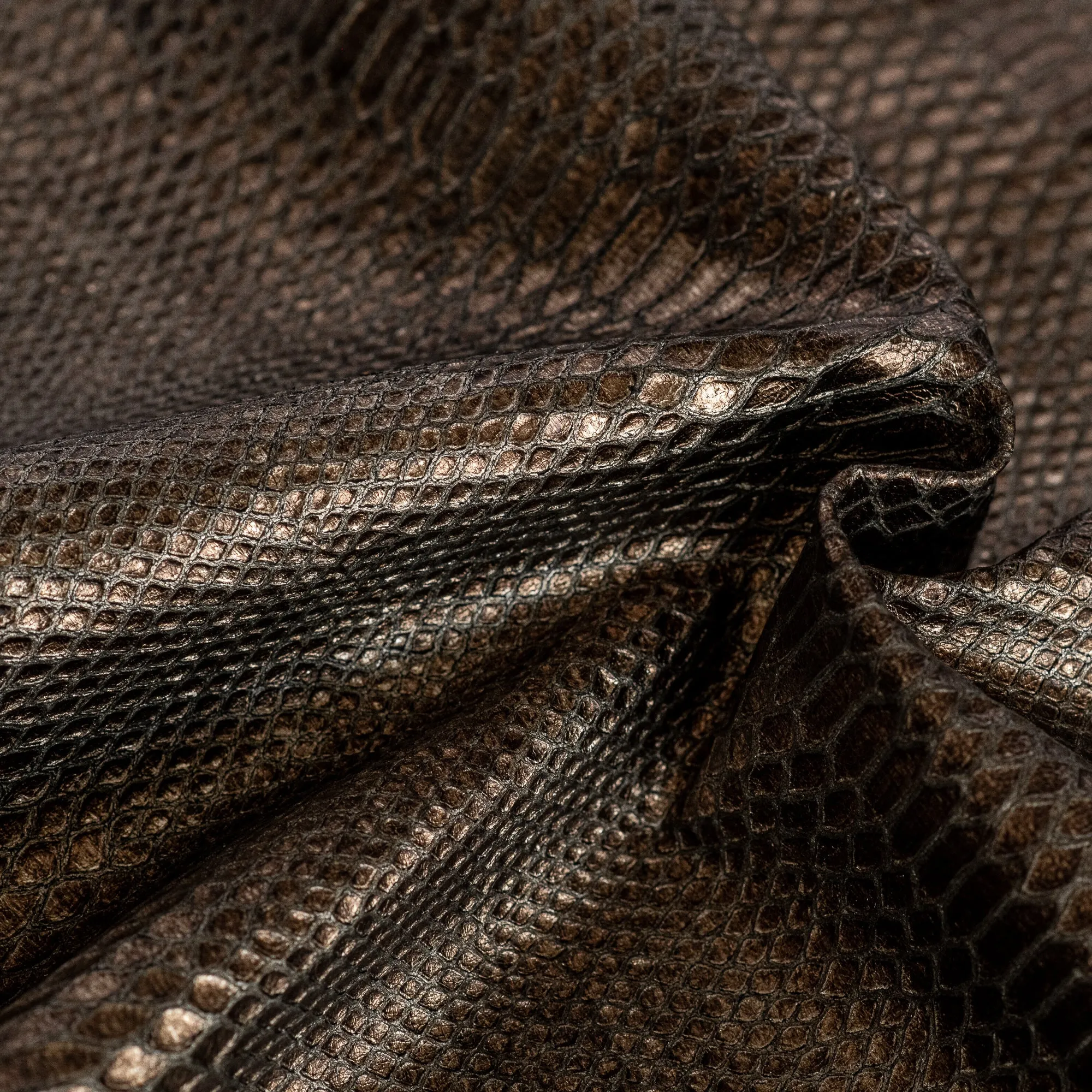 Goat Embossed Bronze Python