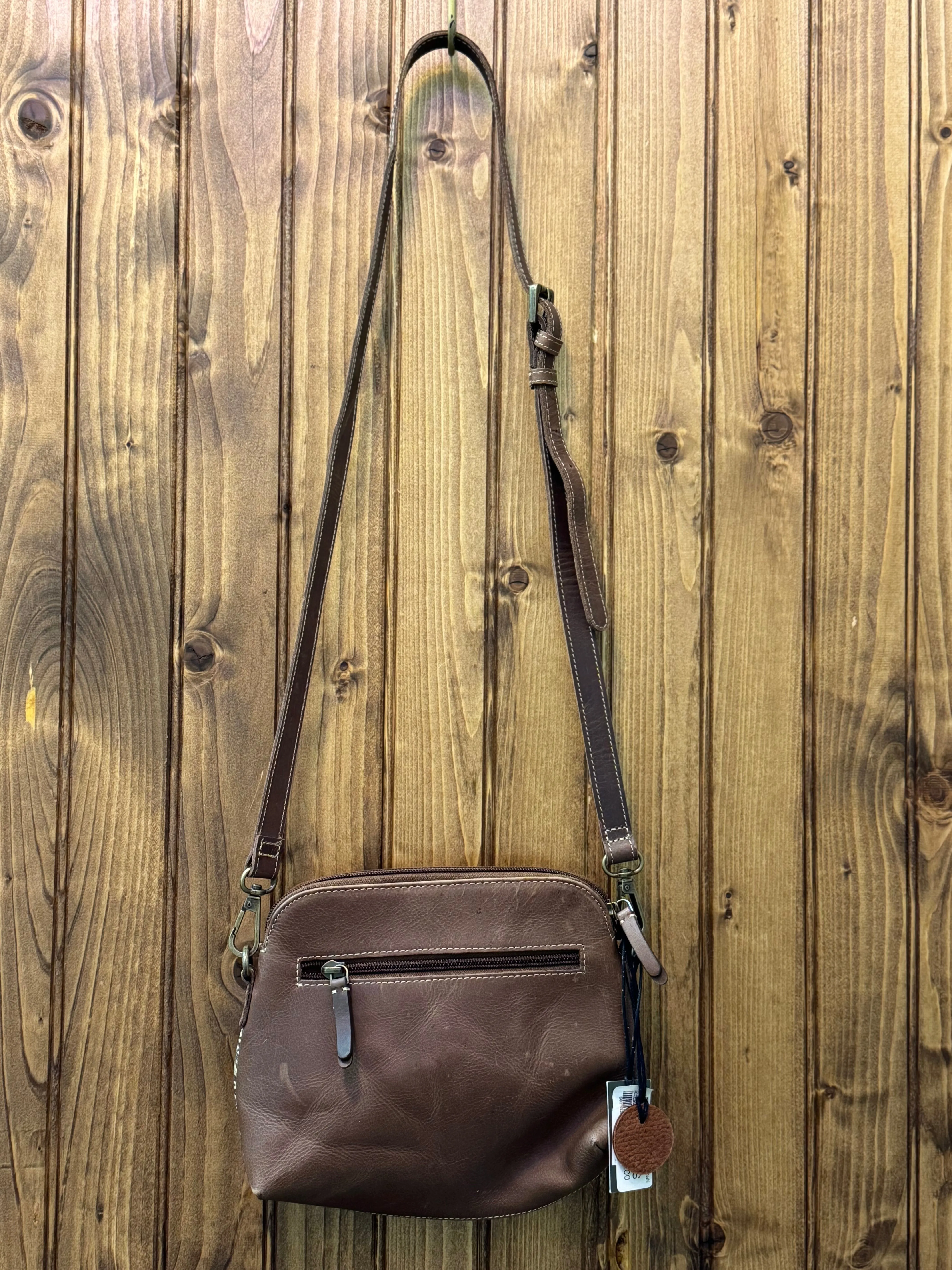 Gold Leather Embossed Crossbody