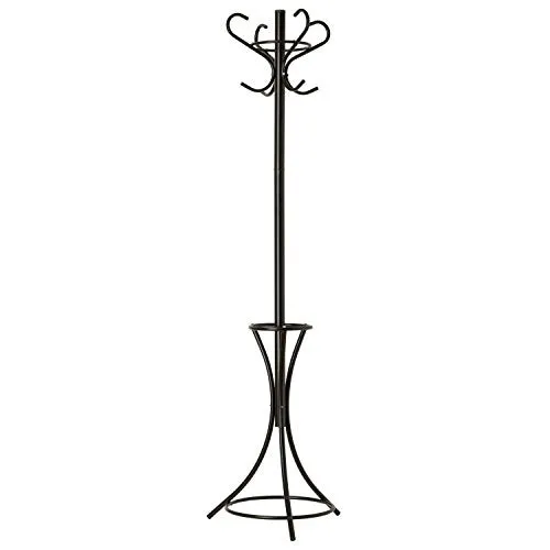 Gray Bunny GB-6808 Metal Coat Rack, Hat Stand, Umbrella Holder, Hall Tree, Black, for Home or Office