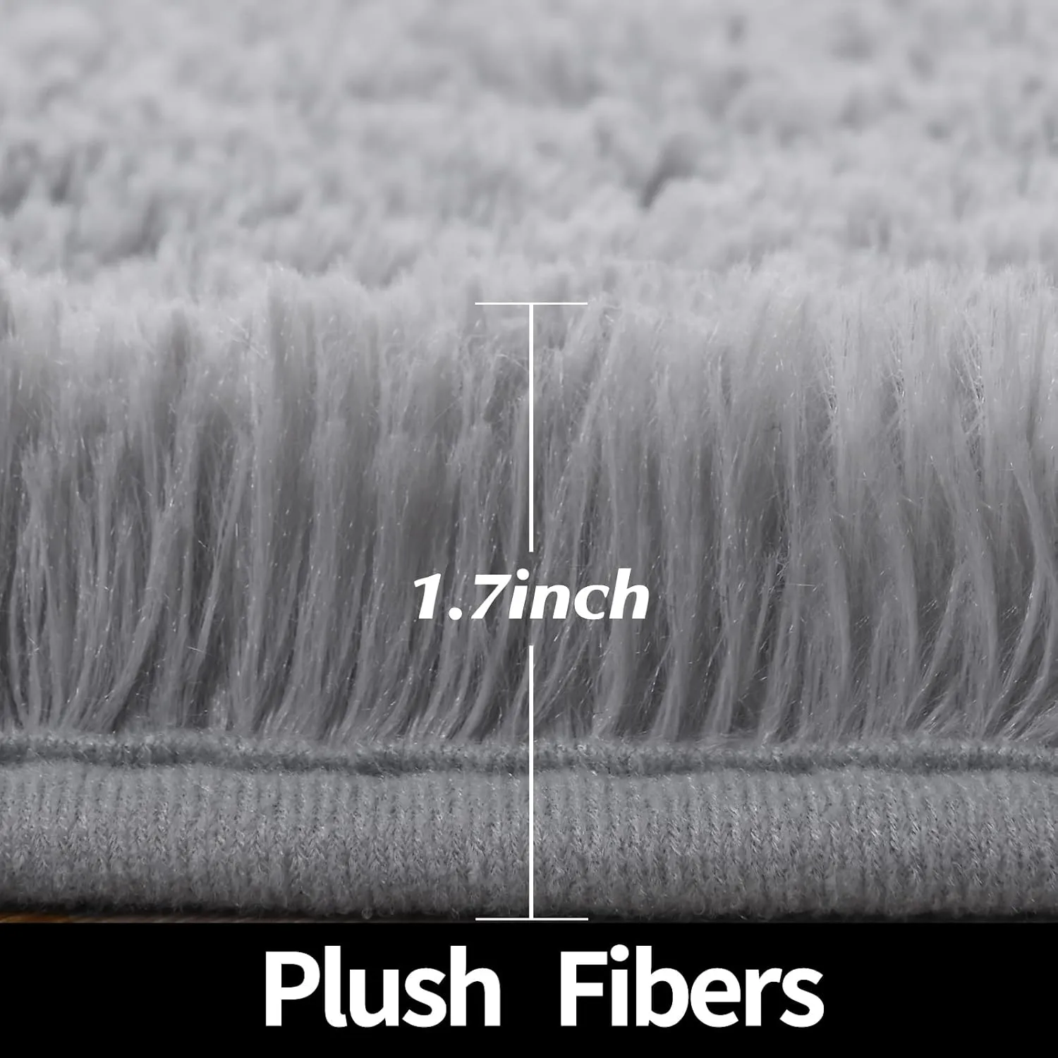 Grey Fluffy Plush Circle Rug, 4'X4' for Kids Teens Baby Girls Bedroom Decor, Shaggy Fuzzy Upgrade Nursery Dorm Living Room