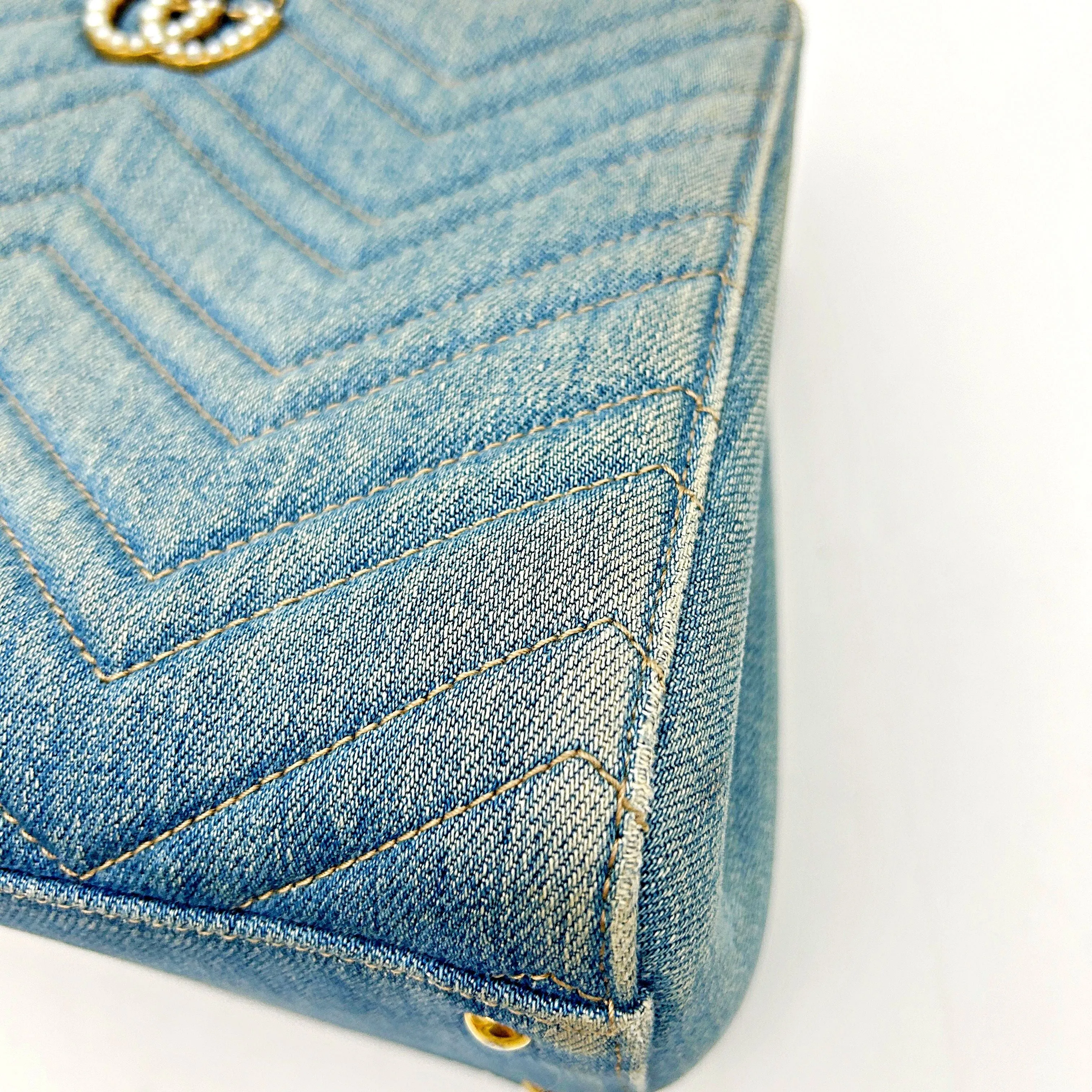 Gucci Double G Marmont Small - Blue Handle Bags, Handbags LA26916