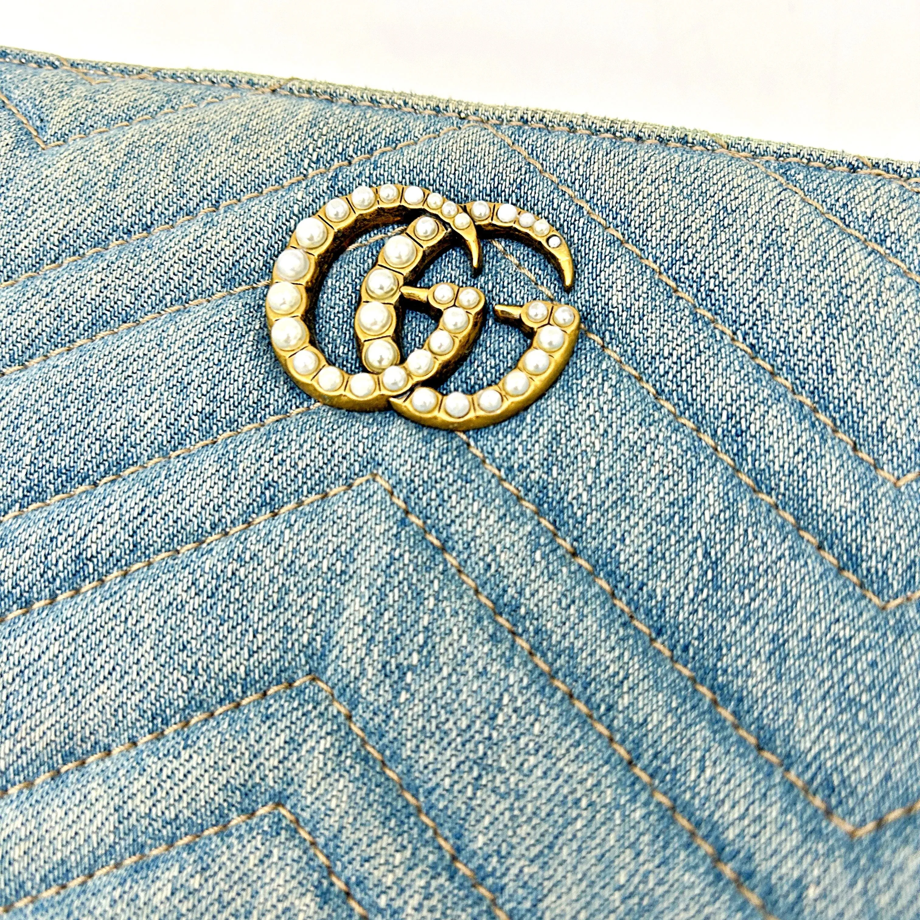 Gucci Double G Marmont Small - Blue Handle Bags, Handbags LA26916