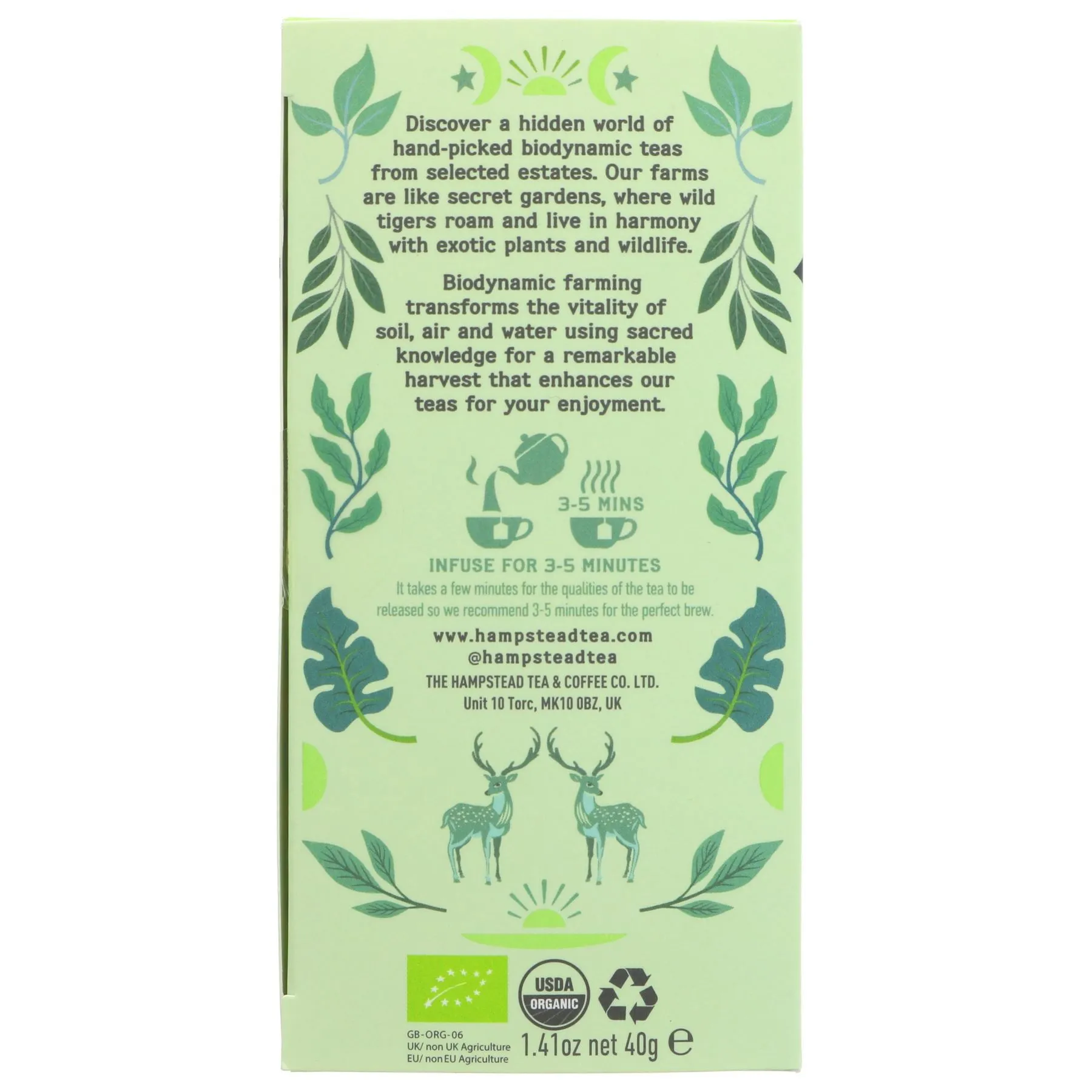 Hampstead Tea | Green Tea Selection - 5 Different Green Teas | 20 bags
