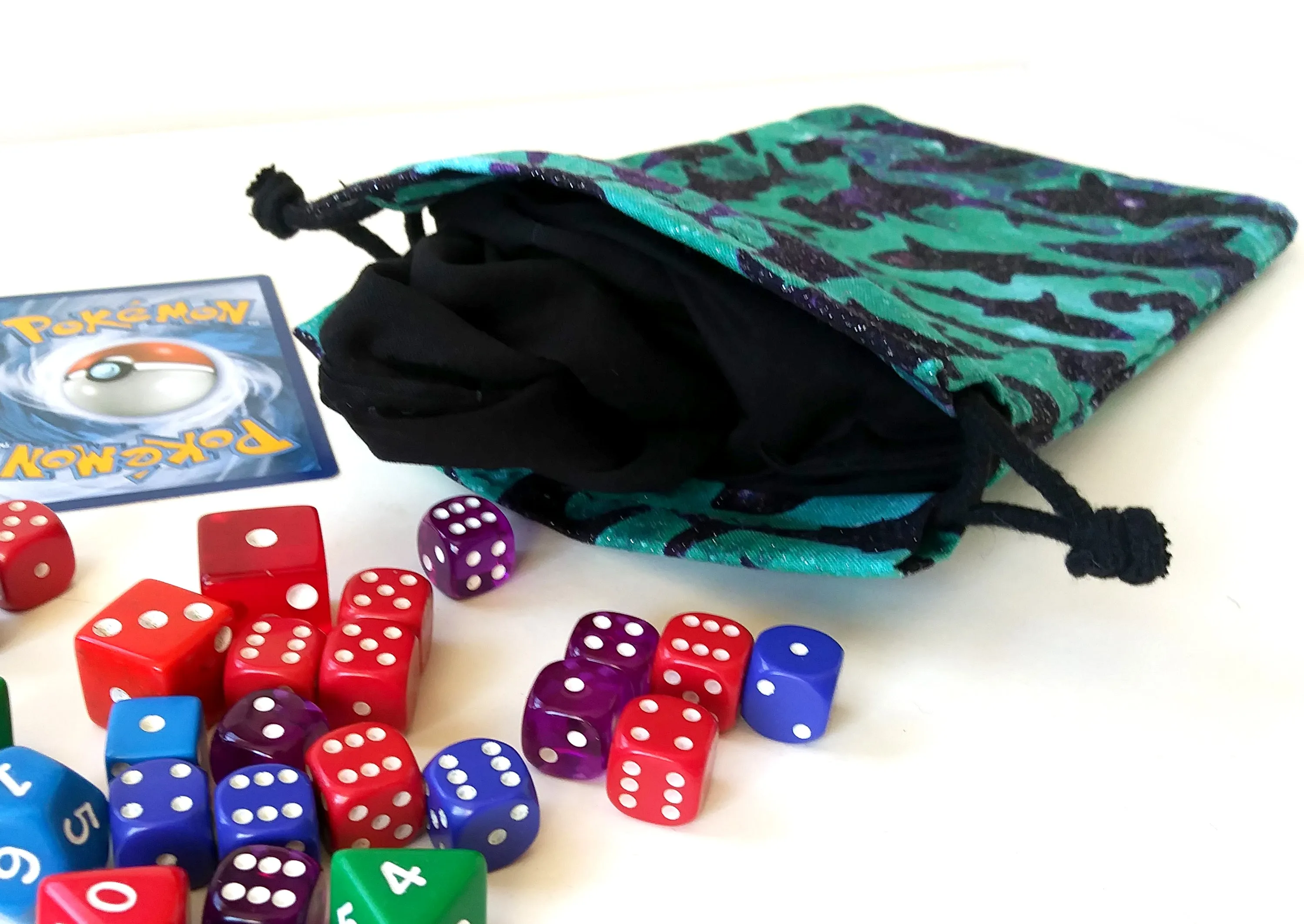 Handmade Drawstring bag - Glittery Shark Galaxy