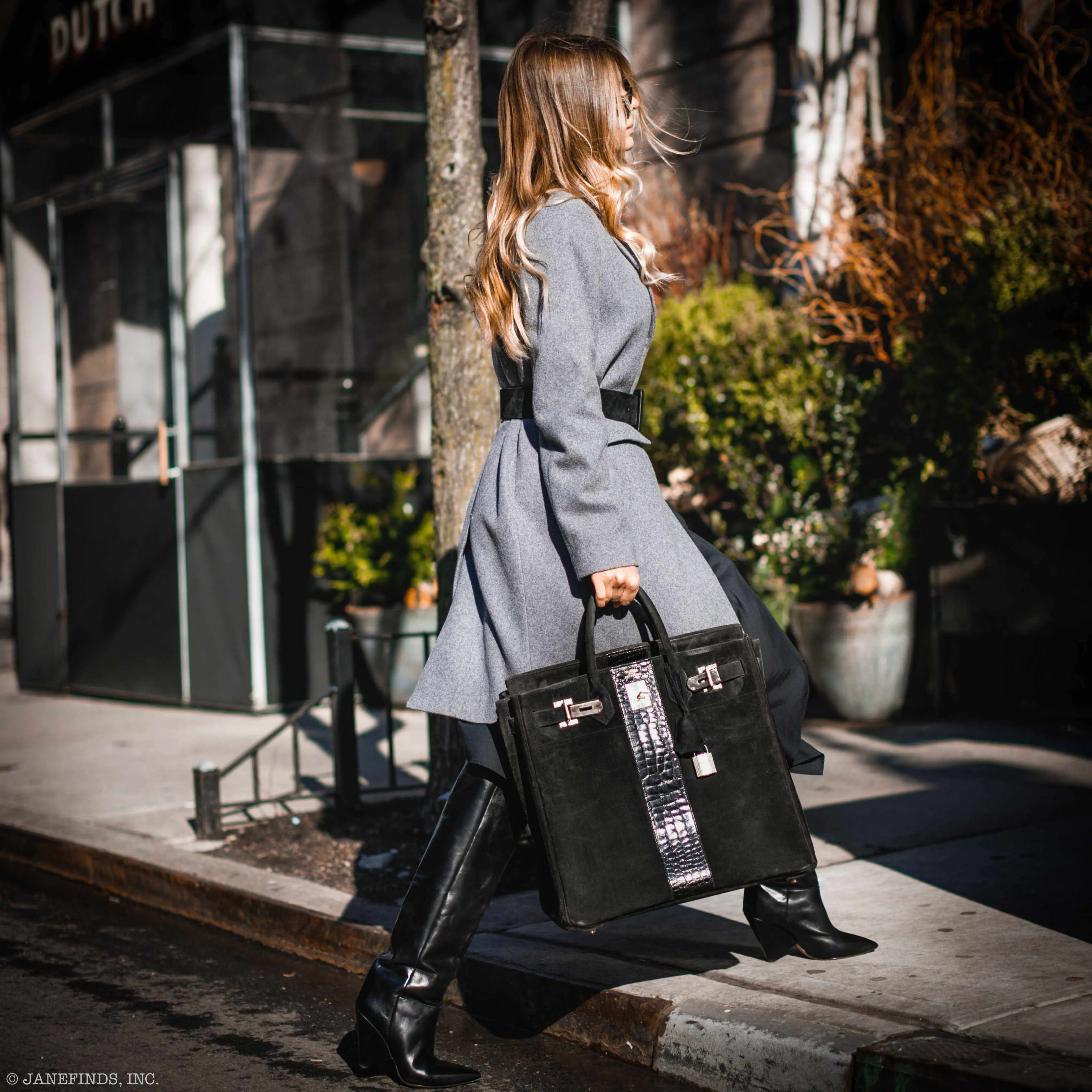 Hermès Birkin 40 HAC Black Doblis Suede and Crocodile Gold Hardware