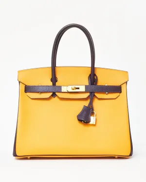 Hermès HSS Yellow Jaune D'or & Purple Raisin Epsom Leather Birkin 30 GHW