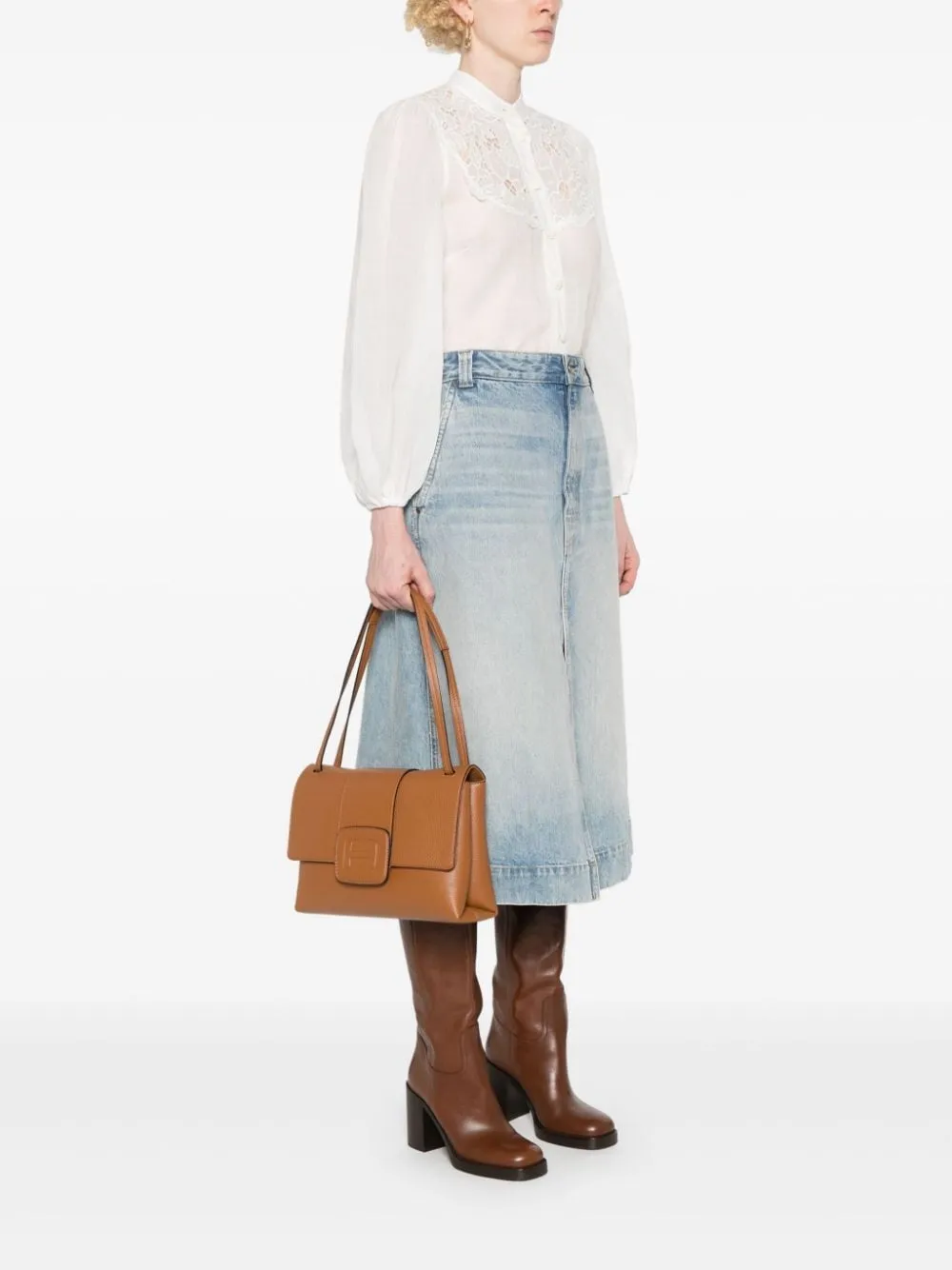 Hogan Pre H Bag Medium Leather Crossbody Bag