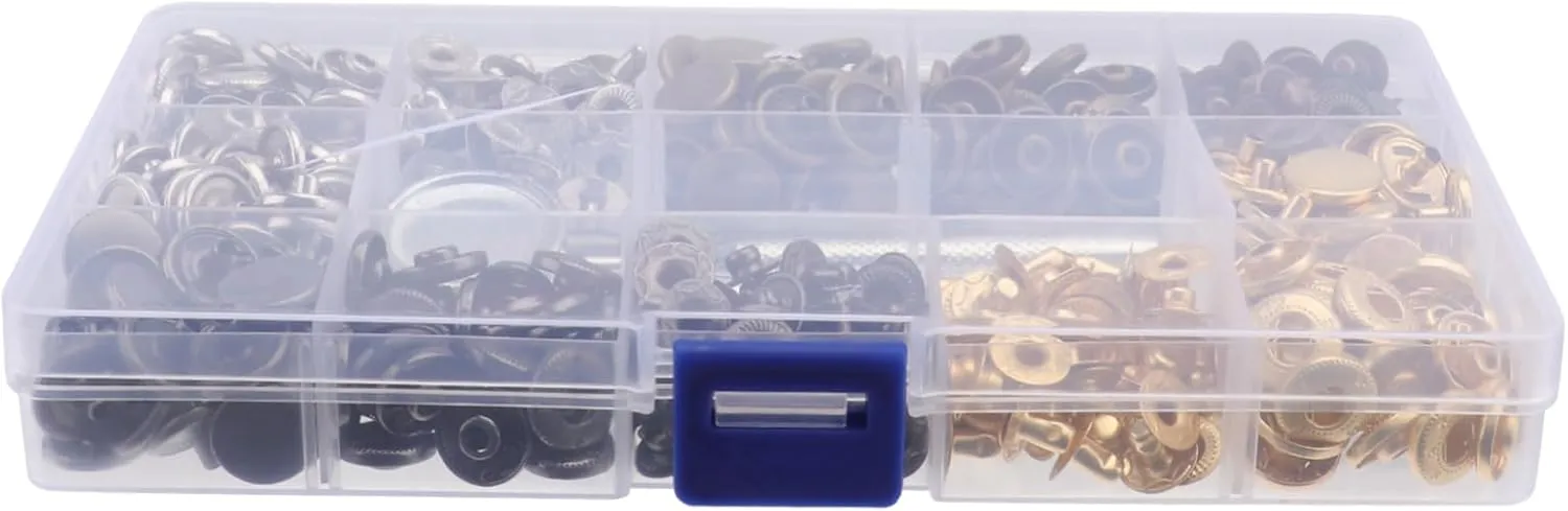 HOMSFOU 1 Set Alloy Clothes Button with Tools Snap Fasteners for DIY Projects Bag and Clothing Accessories Convenient Storage Box Included for Crafting and Decoration