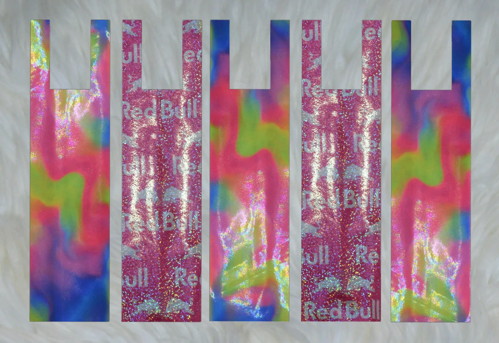 Hot Pink Wing Holographic X Neon Swirl Mane Bags Set of 5