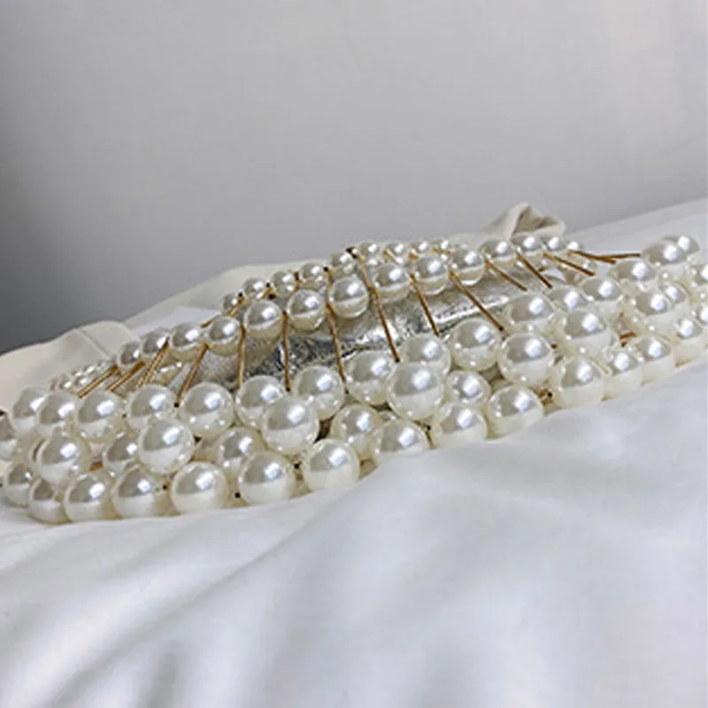 hulianfu Casual Patchwork Pearl Bags