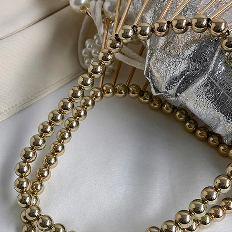 hulianfu Casual Patchwork Pearl Bags