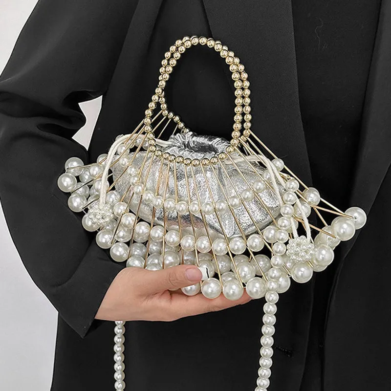 hulianfu Casual Patchwork Pearl Bags