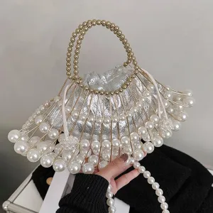 hulianfu Casual Patchwork Pearl Bags