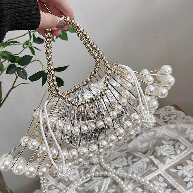 hulianfu Casual Patchwork Pearl Bags