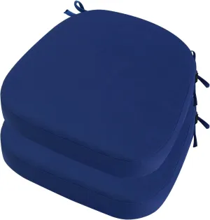idee-home Outdoor Chair Cushions Set of 2, 17" x 17" x 3" Thick Patio Furniture Outdoor Seat Cushions Waterproof with Ties, Dining Pads