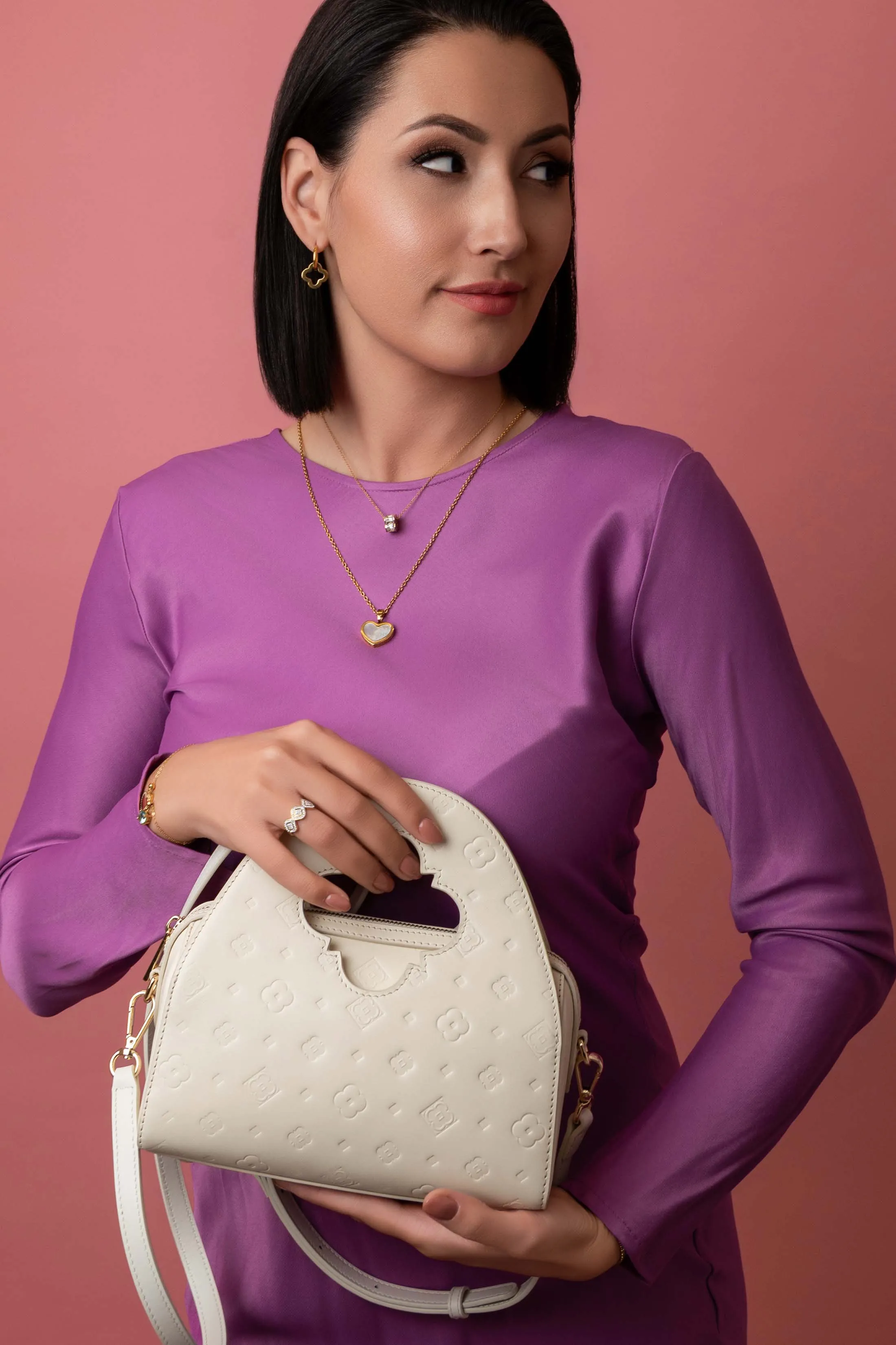 Ġiġi's Embossed Leather White Bag