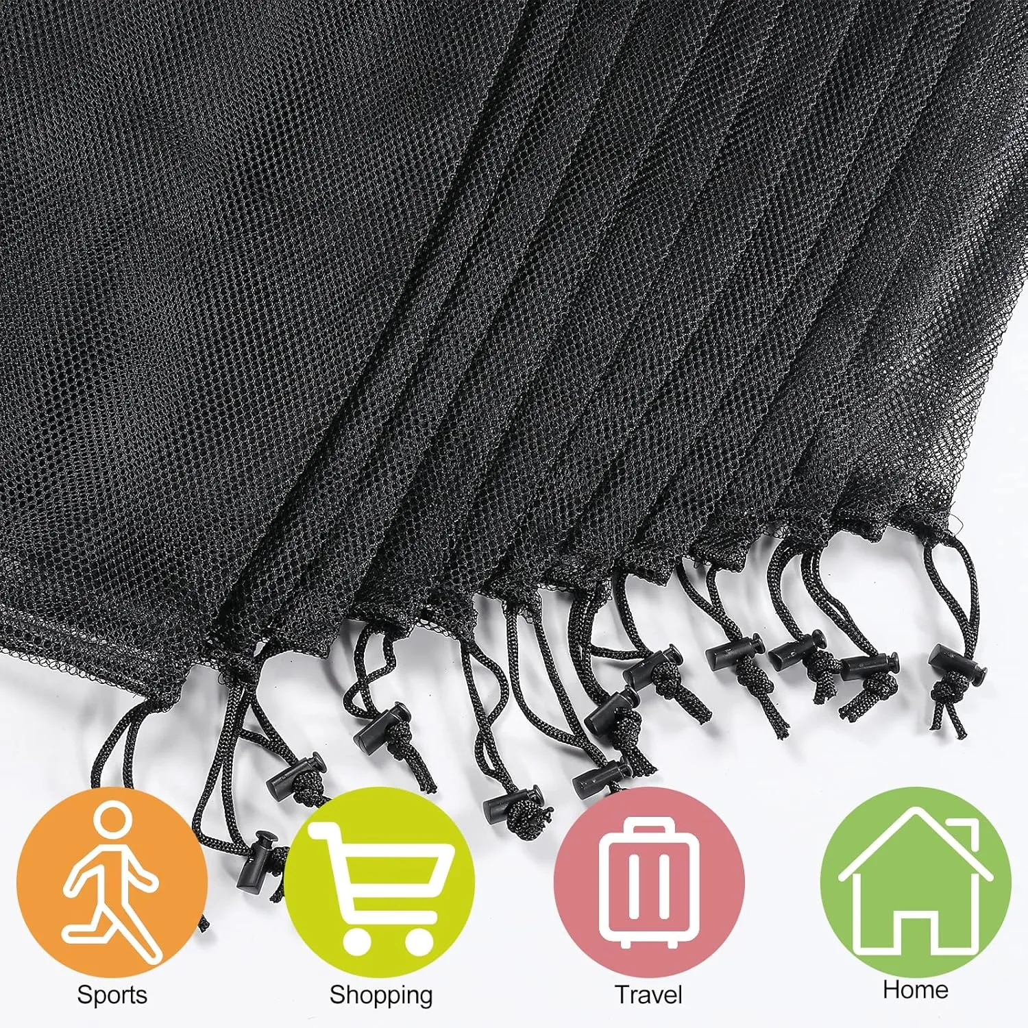 iMucci 13"X15.5" 24Pcs Mesh Laundry Drawstring Bag Nylon Drawstring Gym Bag with Cord Lock Closure