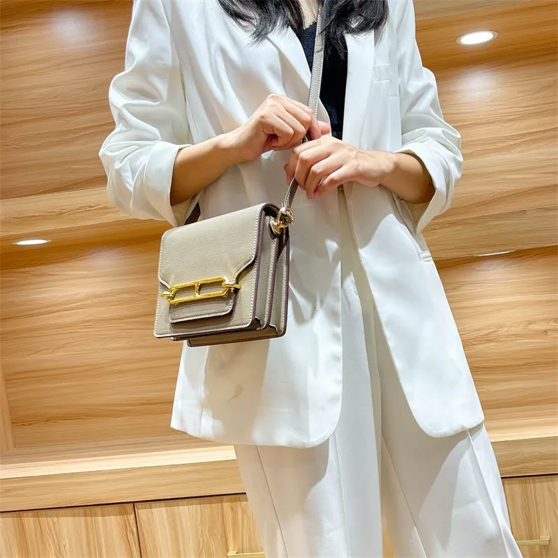 Inspired Evercolor Mini Roulls Bag Gold Vegan Leather Bag