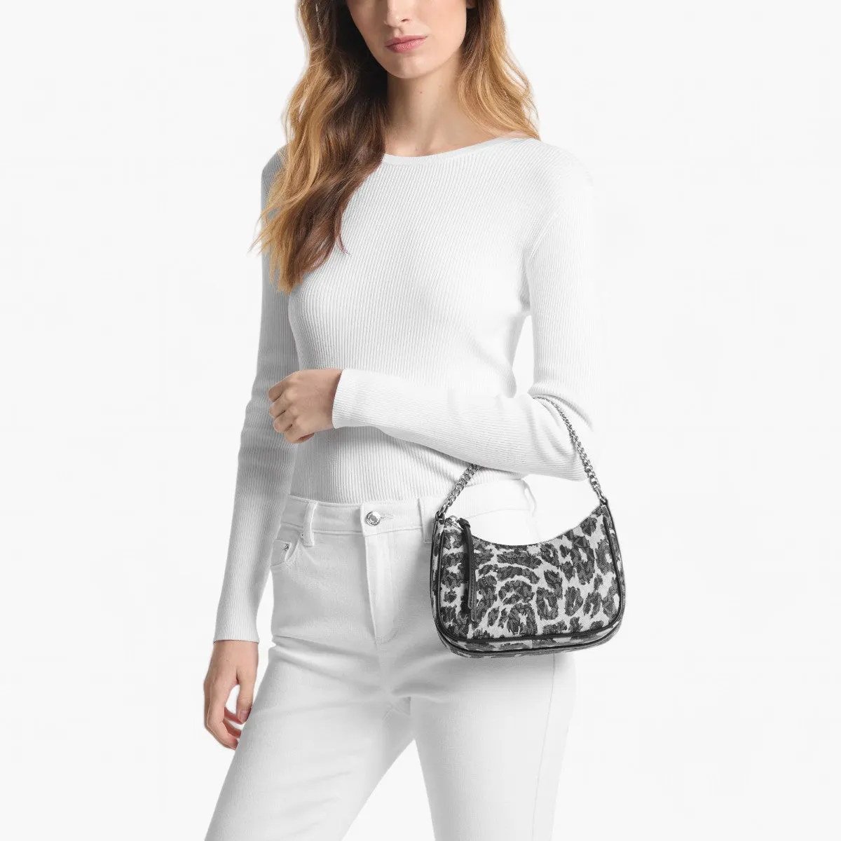Jet Set Charm Small Leopard Logo Pochette