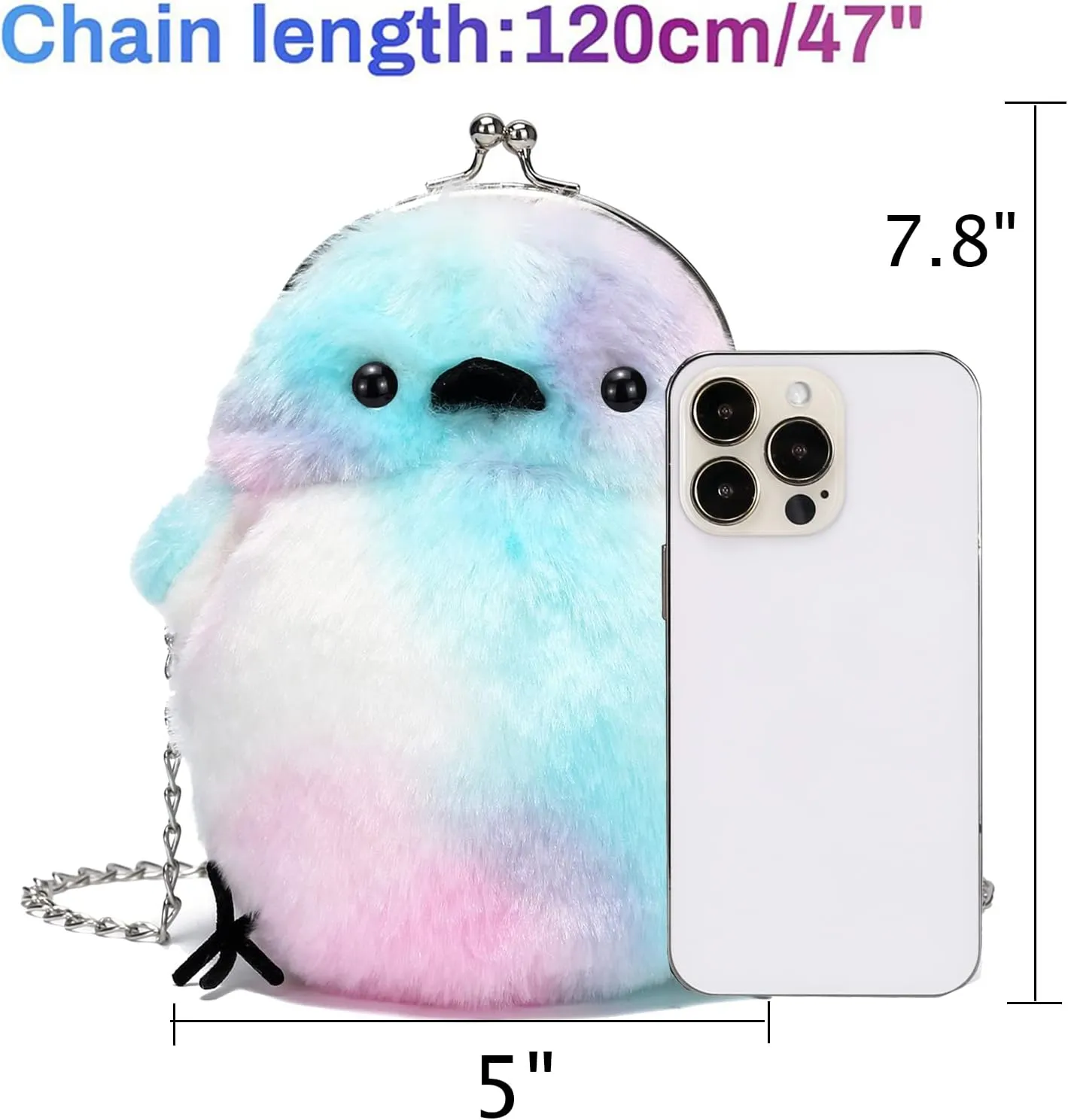 JHVYF Women Cute Plush Crossbody Bag Chic Small Shoulder Purse Cell Phone Wallet For Girls