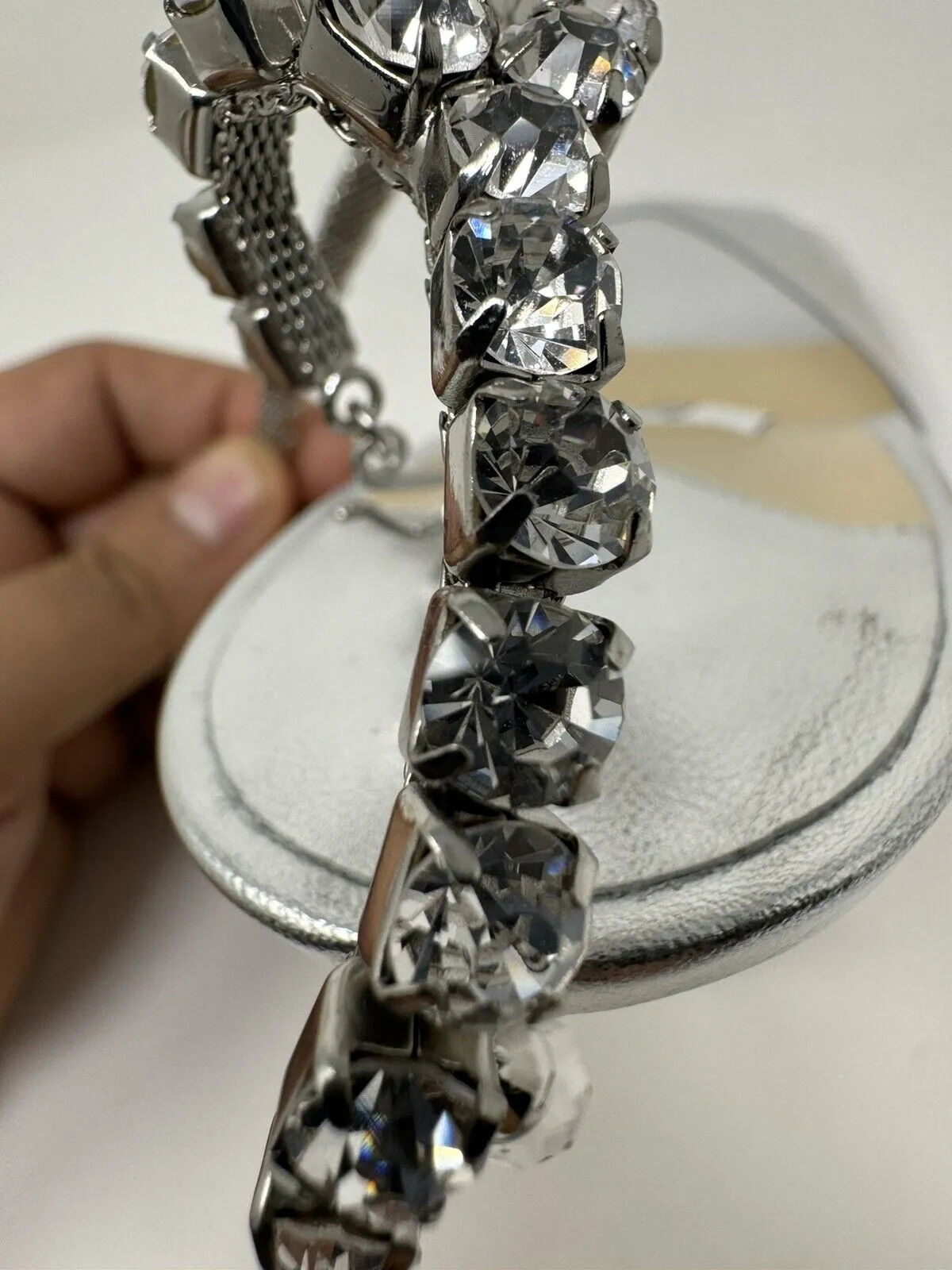 JIMMY CHOO Womens Silver Glitter Saeda 100 Square Toe Stiletto Heeled Sandal 39