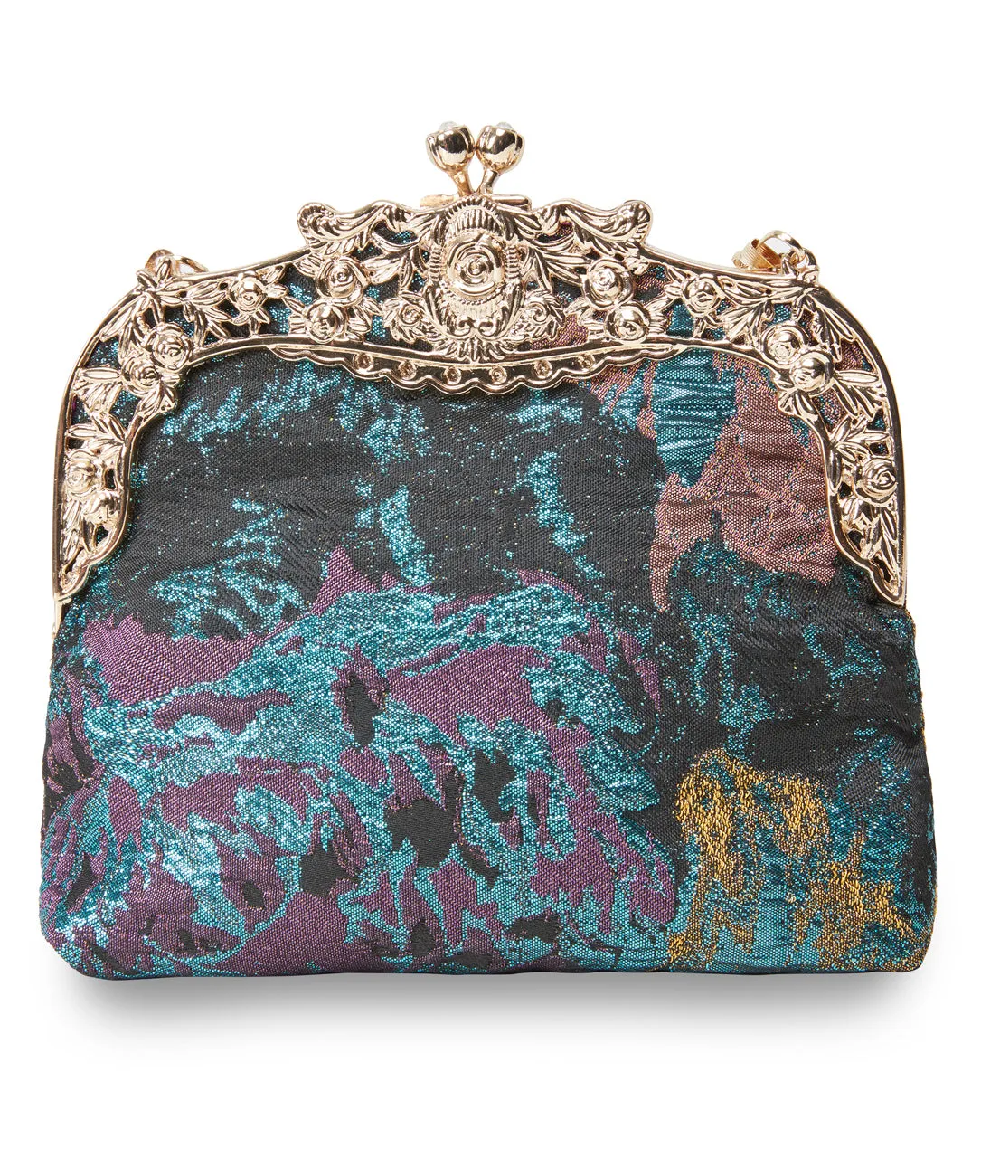 Joe Browns Couture Teal & Gold Orion Brocade Bag