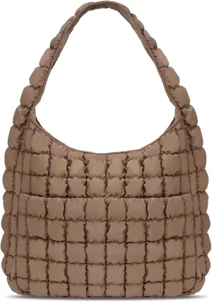 JQWYGB Quilted Tote Bag Large Hobo Bags for Women Puffer Shoulder Bag Quilted Carryall Bag Soft Puffy Padding Handbags